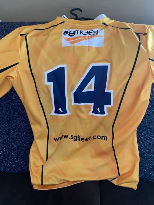 Brumbies Match worn away jersey #14