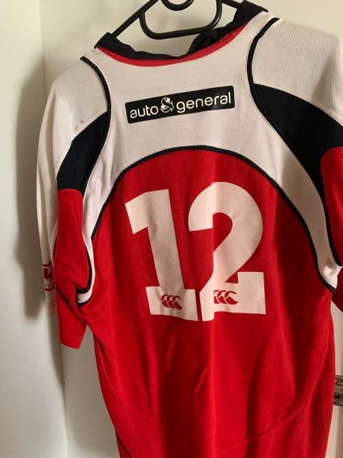 Signed suer rugby lions match worn jersey. walter venter