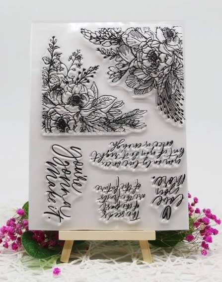 De-stash - Clear Stamp - Love you more flower border