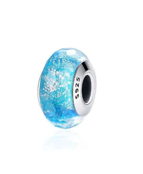 Pandora bracelet compatible - S925 Sterling Silver Murano Effervescent Blue Bead / Charm