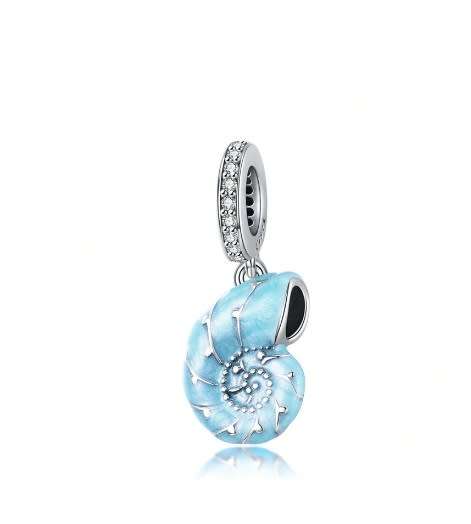 Pandora bracelet compatible - S925 Sterling Silver Blue Conch charm