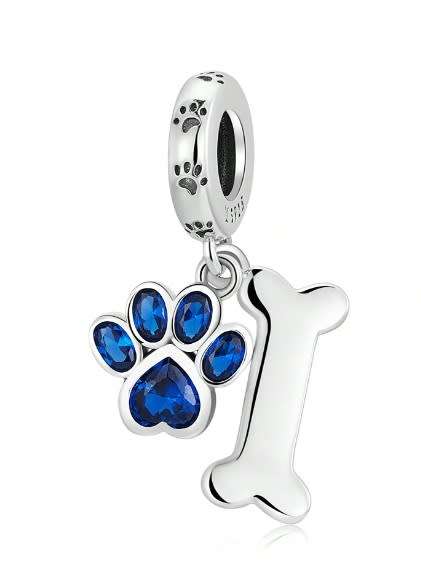 Pandora bracelet compatible - S925 Sterling Silver Pawprints in your heart charm