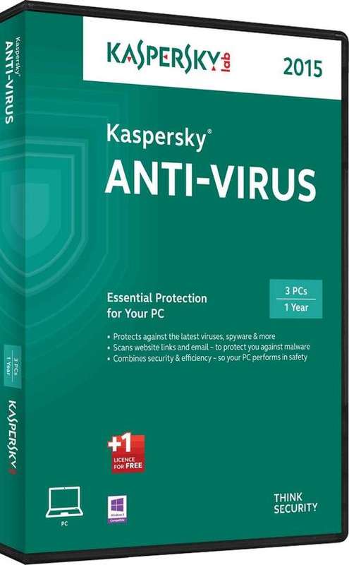 Kaspersky Anti-Virus 2015 3PCs + 1 Free