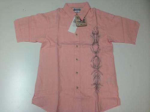 Original Columbia Linen Cotton Handmade Embroidery Hawiian Camp Shirt For Sale/Brand New
