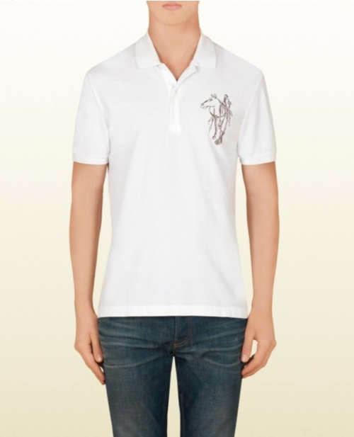 Original  Gucci men's  Handmade Embroidery POLO Shirt For Sale/Made in Italy