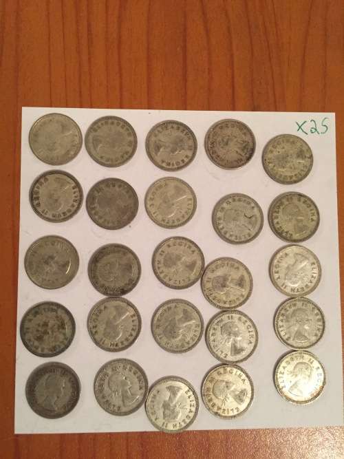 South African Threepence Silver 1959 x 47
