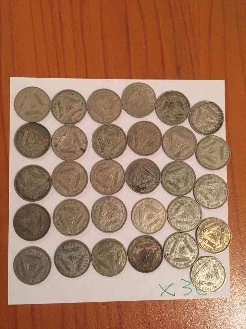 South African Threepence Silver 1953 x 55