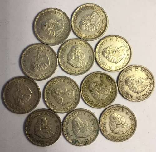 South Africa Silver 10c 1962/63/64 x 12