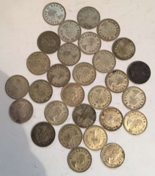 South African Threepence Silver 1959 x 29 *WINNER TAKES ALL COINS*