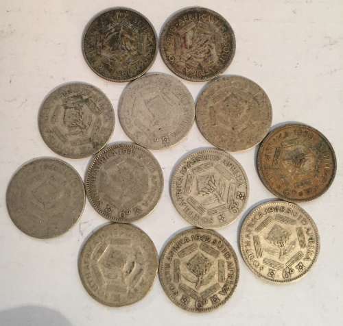 South African Sixpence Silver x12 *WINNER TAKES ALL COINS*