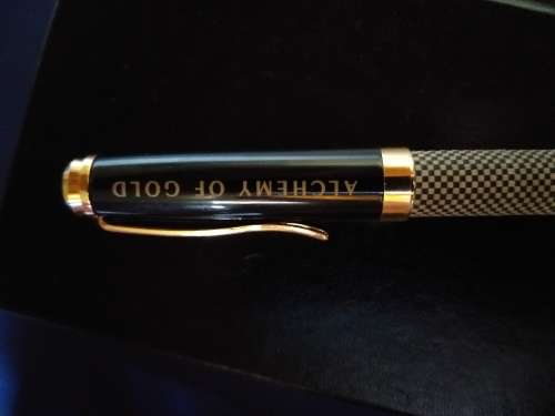  CERRUTI MATT BLACK ROLLERBALL PEN  PLUS FREE 18kt ROLLED GOLD LEAD PEN 
