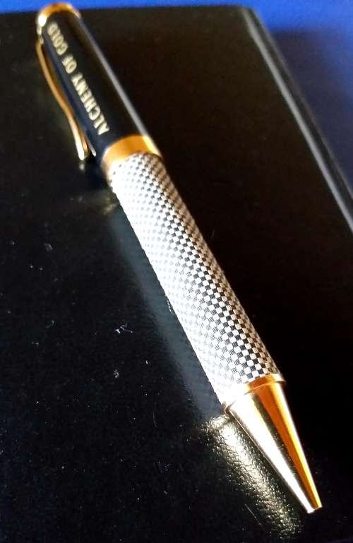  CERRUTI MATT BLACK ROLLERBALL PEN  PLUS FREE 18kt ROLLED GOLD LEAD PEN 