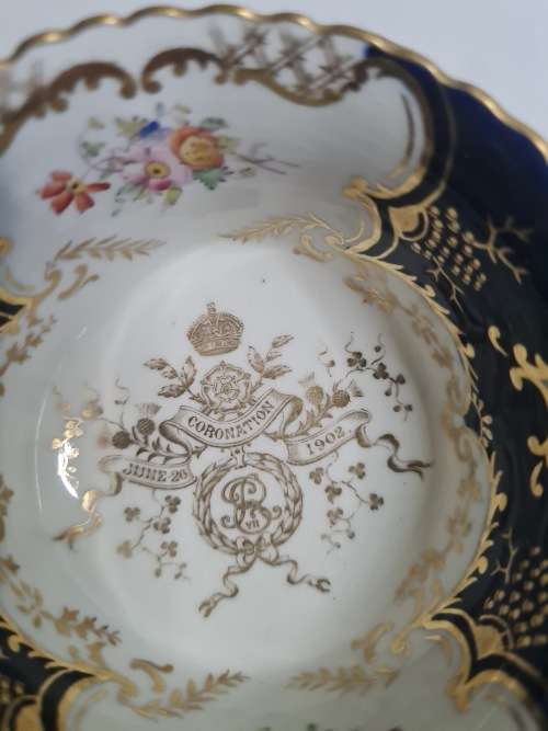 Coalport King Edward VII Coronation June 26th,1902 Tea Cup Saucer