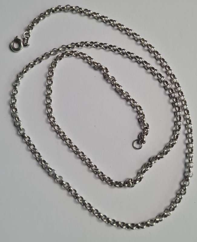 Sterling silver round link necklace