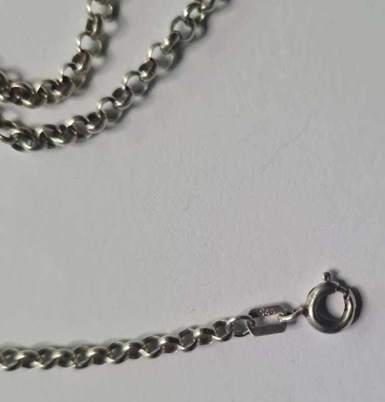 Sterling silver round link necklace