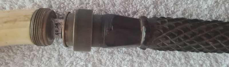 Tusk handled concealed knife walking stick