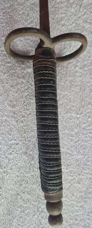 1800S ANTIQUE STEEL FENCING SWORD ÉPÉE RAPIER SOLINGEN GERMANY LEATHER GRIP