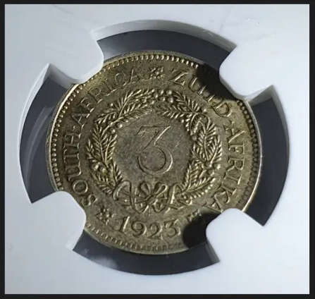Union of South Africa Tickey - George V 1923 - NGC - AU58