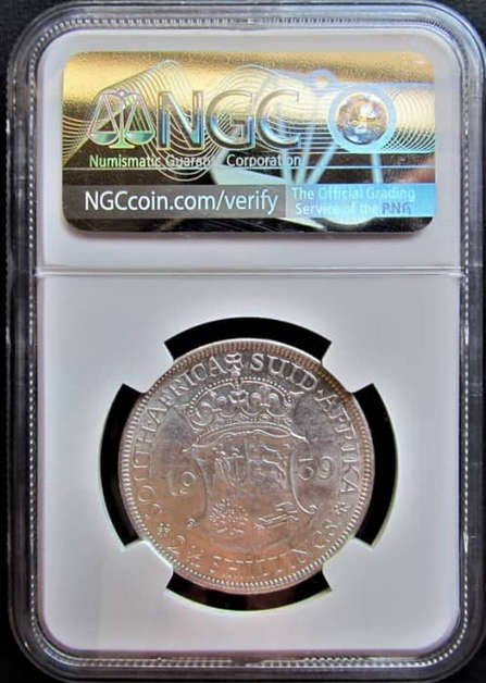 Union of South Africa 2/6 Half Crown 1939 - NGC AU50