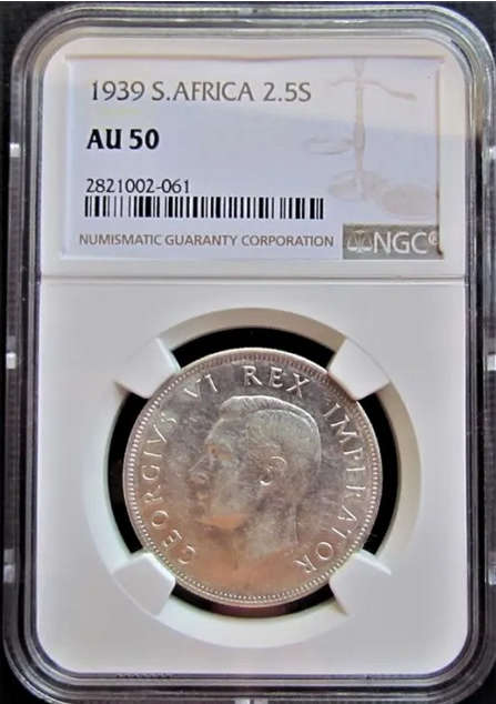 Union of South Africa 2/6 Half Crown 1939 - NGC AU50