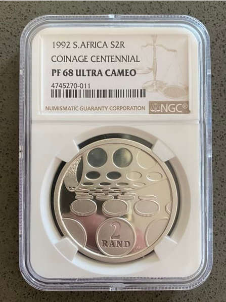 RSA Proof Silver R2 Crown of 1992 - Coinage Centennial NGC PF68 UC
