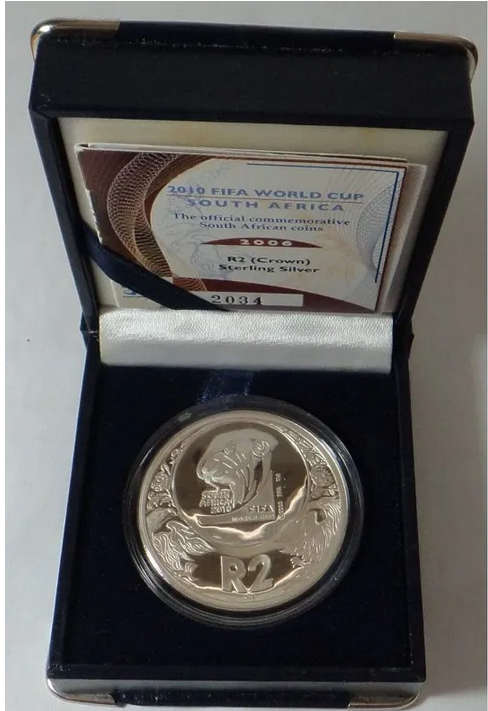 RSA Proof Silver R2 Crown of 2006  FIFA World Cup