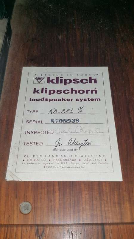 Klipsch Klipschorn speaker for sale