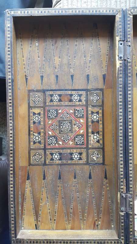 Antique Chess and Backgammon board