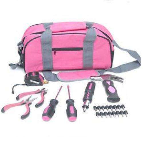 Pink Toolkit For Ladies in Pink Bag 20 Pieces