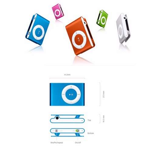 High Quality Mini Metal Clip MP3 Player(MC SLOT) Sport Fashion Music Player + Earphone + usb cable
