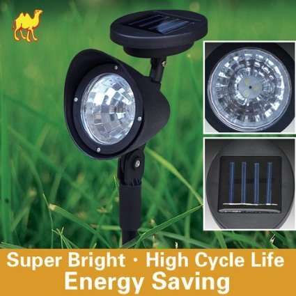 3 LED Outdoor Solar Powered Lawn Spotlight Landscape Spot Light Garden Lamp