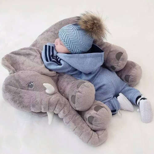60cm Baby Kids Long Nose Elephant Pillows Soft Plush GREY/BROWN COLOUR