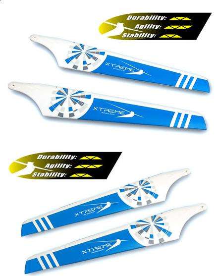 Xtreme Hard Main Blade A/B  Upper and Lower,  (Big Lama) (Blue-white) EBL006-B