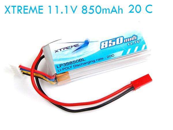 Xtreme 11.1v 850mAh 20 C 3s Li-po Battery (for Big Lama)
