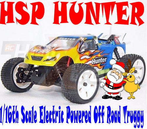HSP HUNTER RTR 4x4 RC Off-Road Truggy (1/16 Flaming Blue & Yellow)