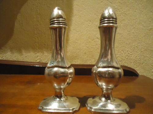 Silver plated on lead salt and pepper set