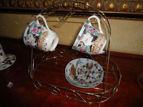 Brass tea set basket