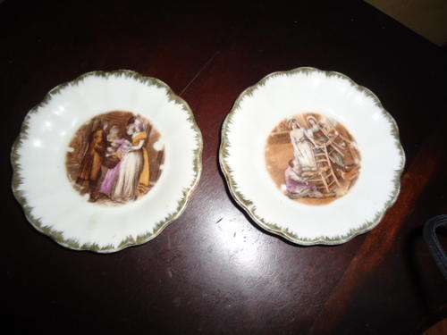 2 X royal Vermont hand painted plates