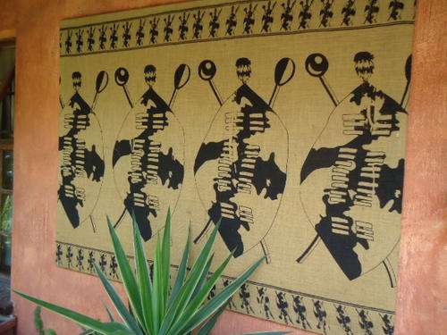 Large printed hessian wall mounted art