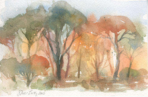 Watercolour landscape - Lowveld