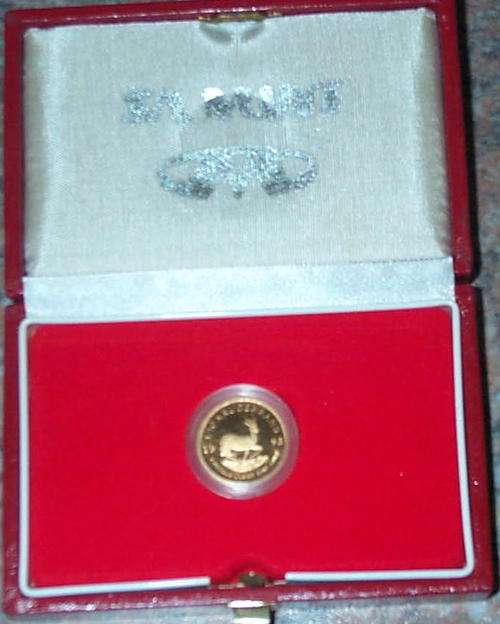 Kruger Rand 1/10th in leatherette case: 1993