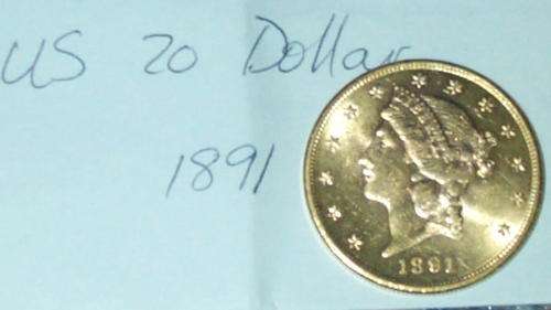 US 20 Dollar Gold Coin: 1891 "Double Eagle"