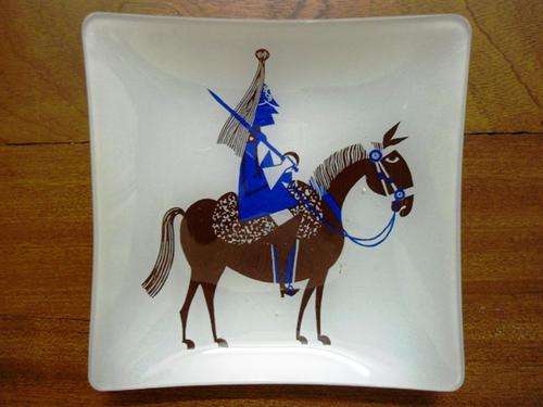 *** Cute square plate with horse motiff ***