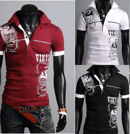 Cotton Blend Turndown Collar Short Sleeve Men Shirt by Danielboy
