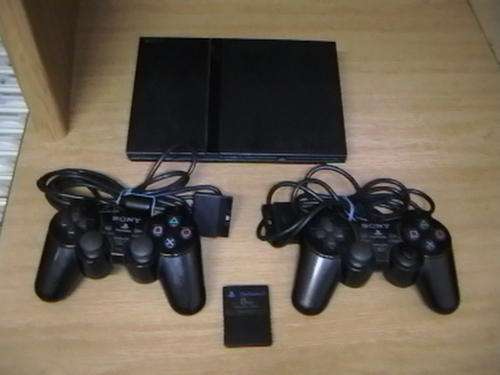 Playstation 2 Console Black Slimline + Two Controllers + 8MB Memory Card + 11 games