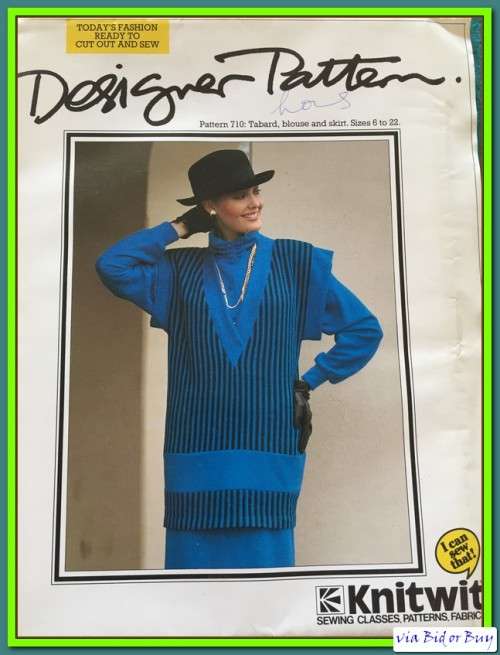 COMPLETE - KNITWIT PATTERN 710: TABARD, BLOUSE AND SKIRT (SIZE 6 - 22)