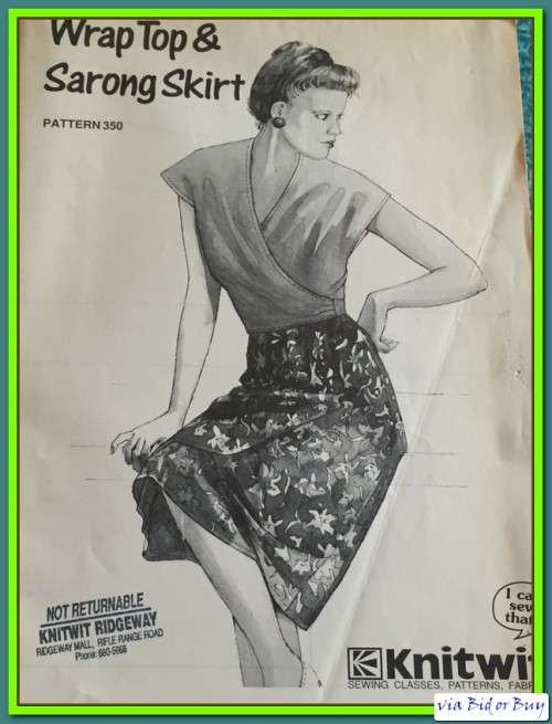 KNTWIT PATTERN 350 (WRAP TOP & SARONG SKIRT) SMALL, MEDIUM, LARGE & EXTRA LARGE