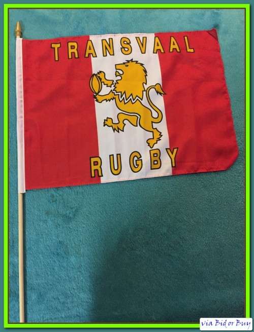 OLD TRANSVAAL RUGBY FLAGS PRE 1993 (N.O. S) OLD SPORTS SOUVENIR SHOP FIND.
