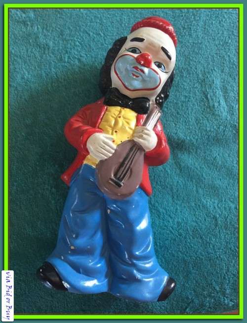 VINTAGE COIN BANK (VERY RARE), PORCELAIN CLOWN 31CM