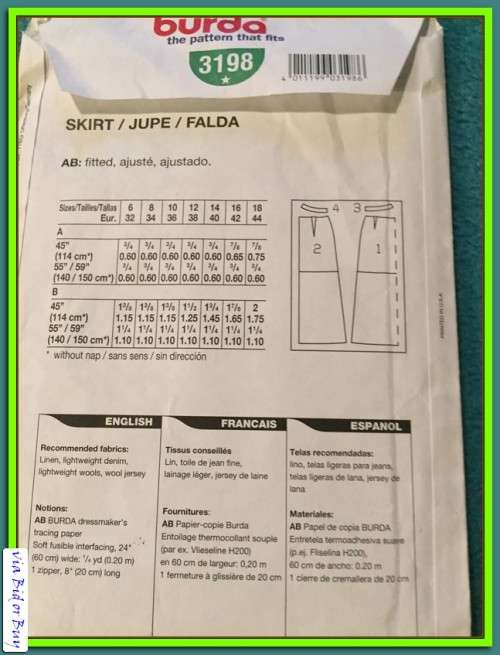 BURDA START 2 SKIRT (SIZE 6 - 18)